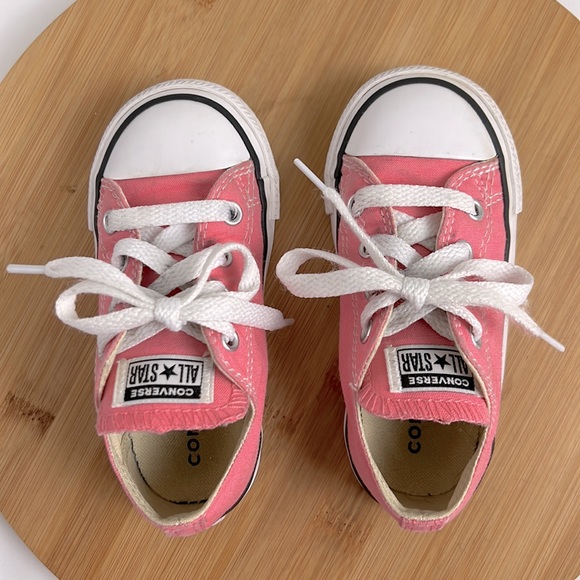 Converse ALL-STAR Pink Low Tops Lace Up Sneakers Girls Size 7 Toddler/Baby - Picture 5 of 10